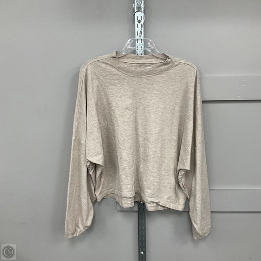 Top Long Sleeve By Aerie In Tan, Size: L