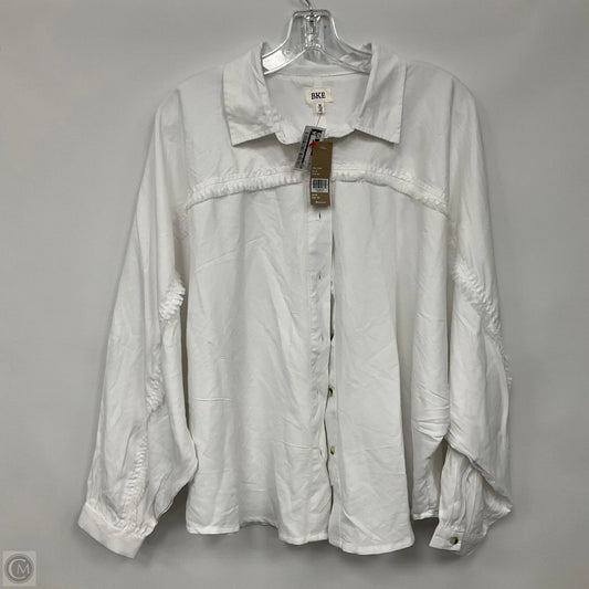 Top Long Sleeve By Bke In White, Size: M