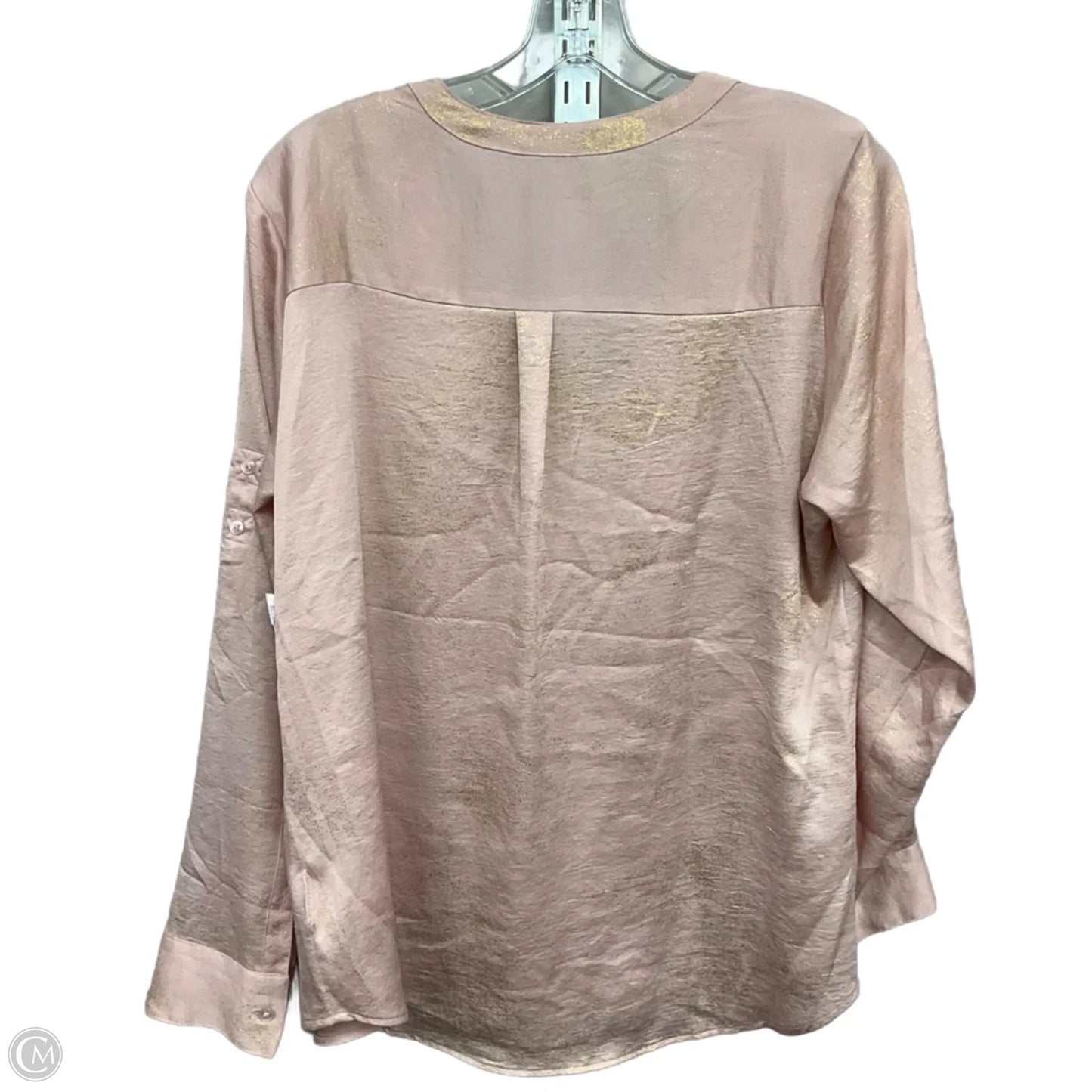 Blouse Long Sleeve By Express In Pink, Size: L