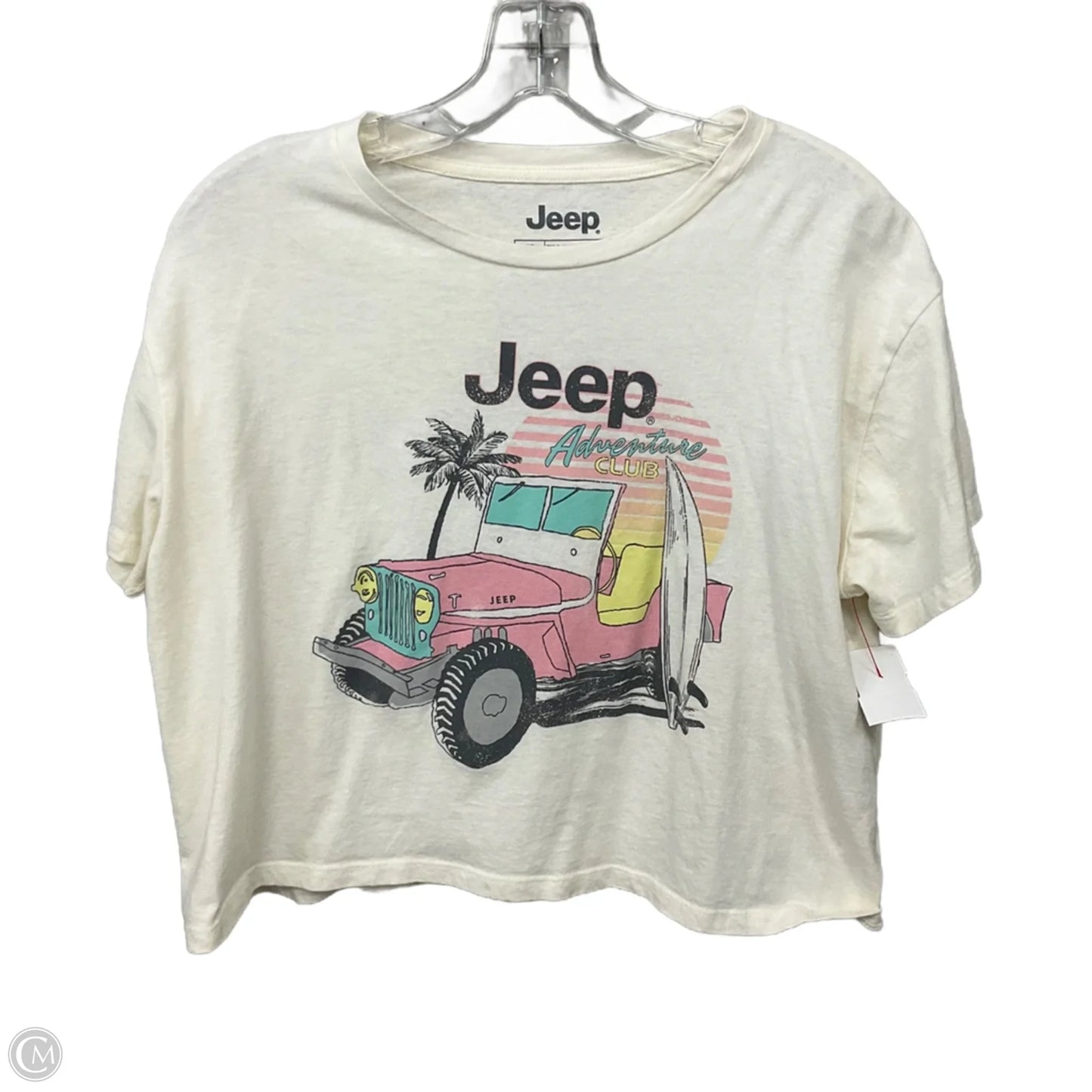 Top Short Sleeve Basic By Clothes Mentor In Cream, Size: M