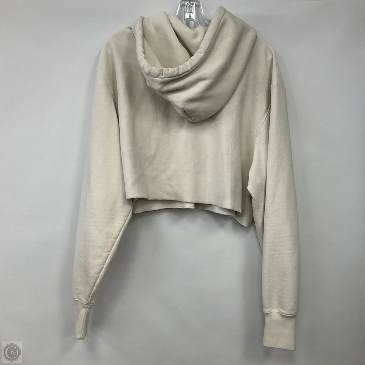 Sweatshirt Hoodie By Champion In Cream, Size: Xl