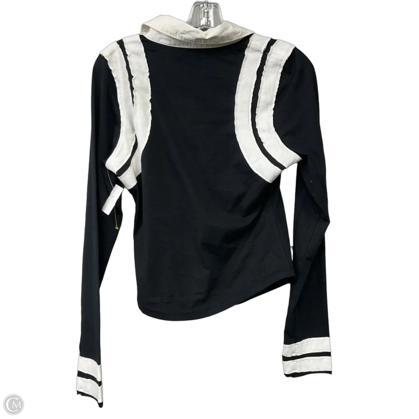 Top Long Sleeve By Free People In Black & White, Size: M