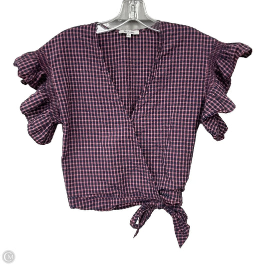 Top Short Sleeve By Madewell In Navy, Size: S