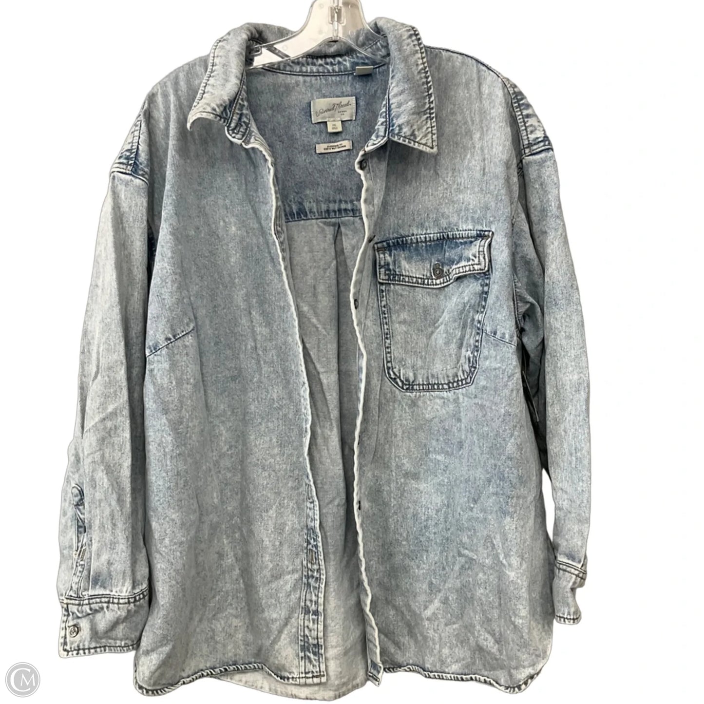Jacket Shirt By Universal Thread In Blue Denim, Size: Xxl