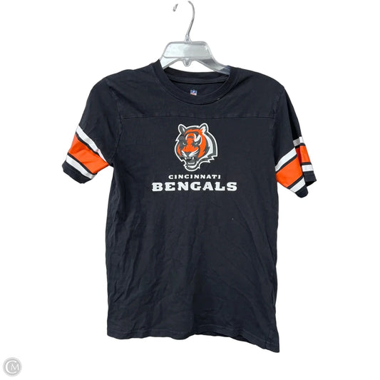 Top Short Sleeve By Nfl In Black & Orange, Size: L