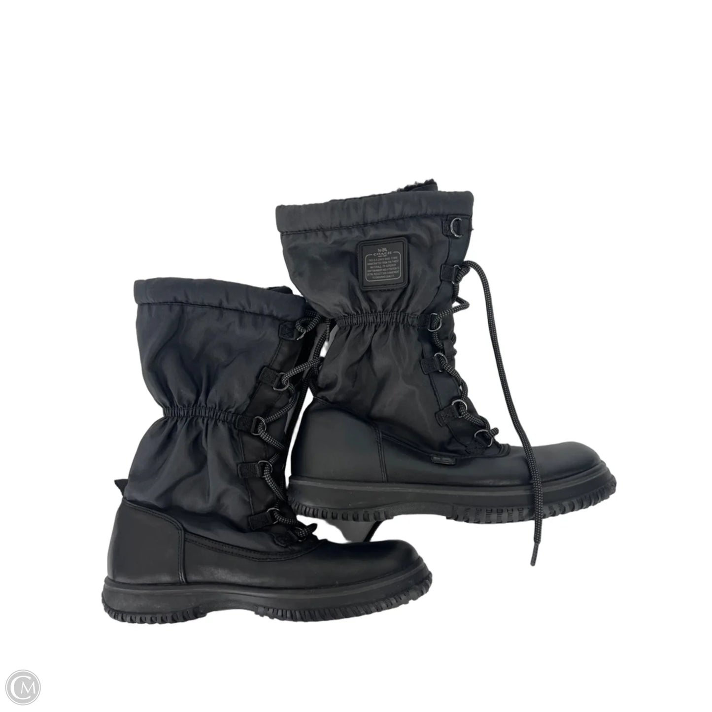 Boots Designer By Coach In Black, Size: 8
