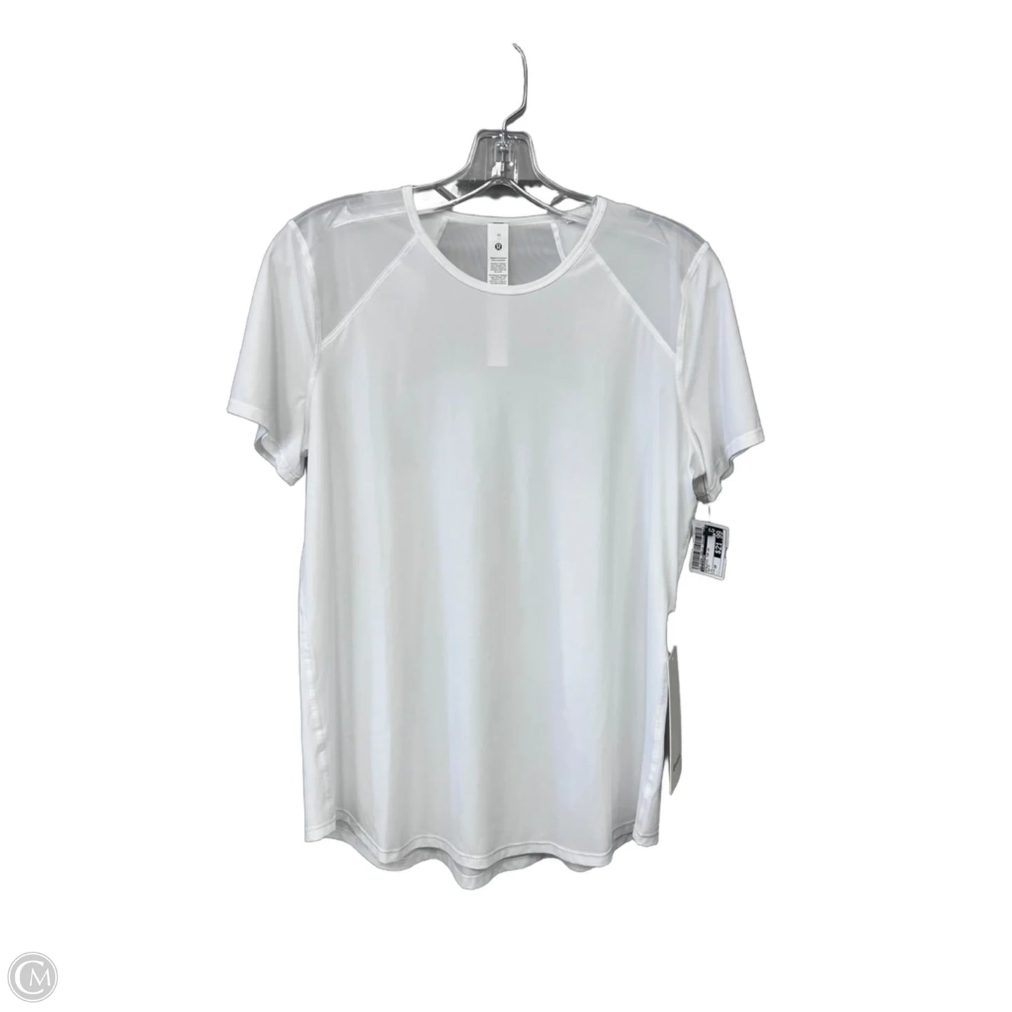 Athletic Top Short Sleeve By Lululemon In White, Size: 10
