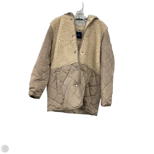 Jacket Faux Fur & Sherpa By Lucky Brand In Tan, Size: L