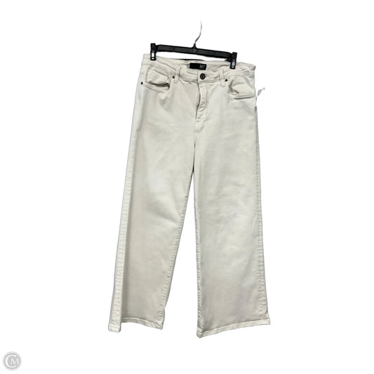 Jeans Wide Leg By Kut In White Denim, Size: 10