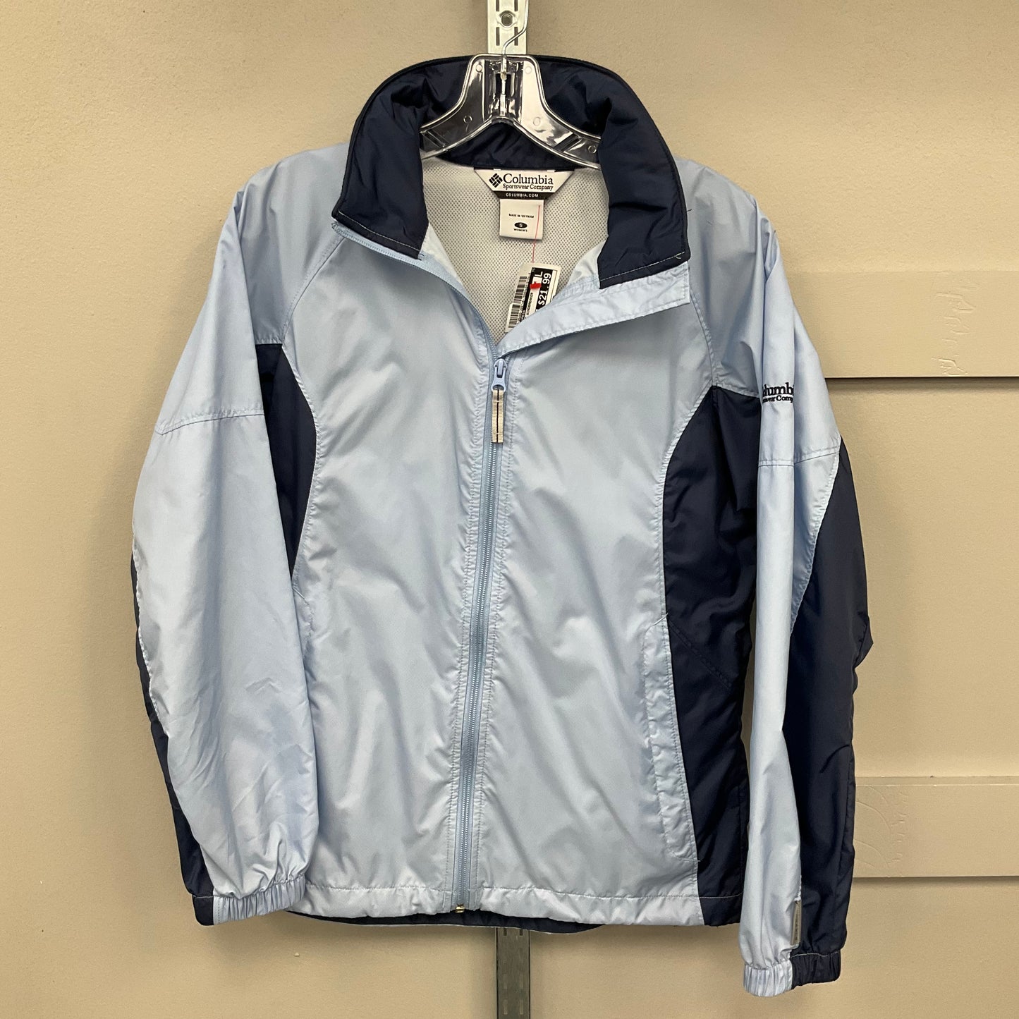 Jacket Windbreaker By Columbia In Blue, Size: S