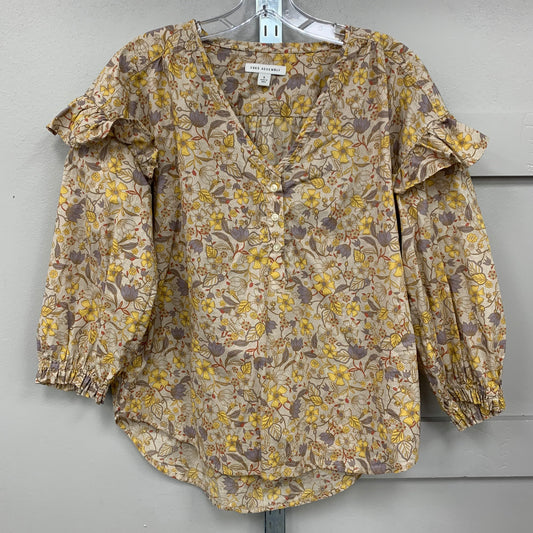 Top Long Sleeve By Free Assembly In Floral Print, Size: S