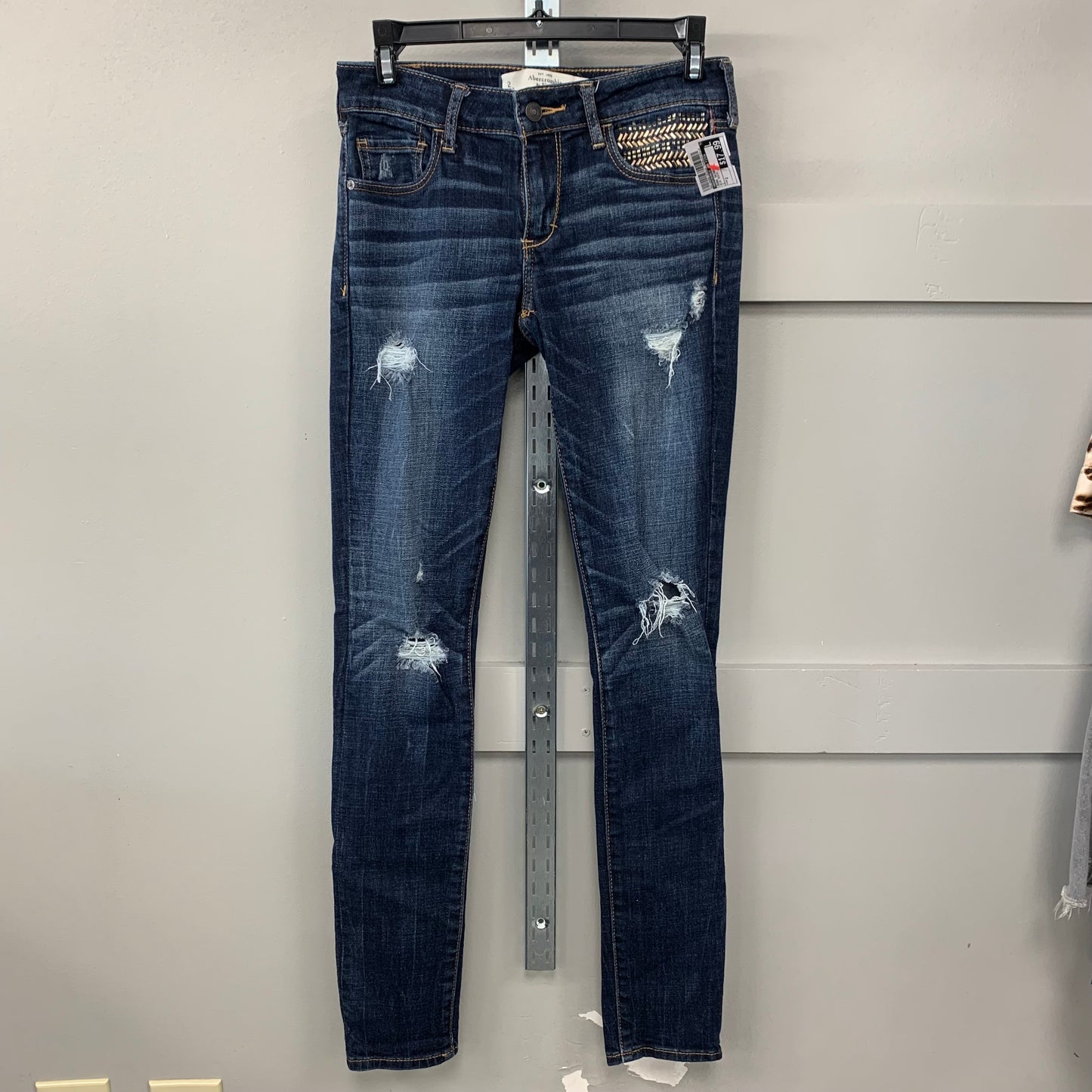 Jeans Skinny By Abercrombie And Fitch In Blue Denim, Size: 2