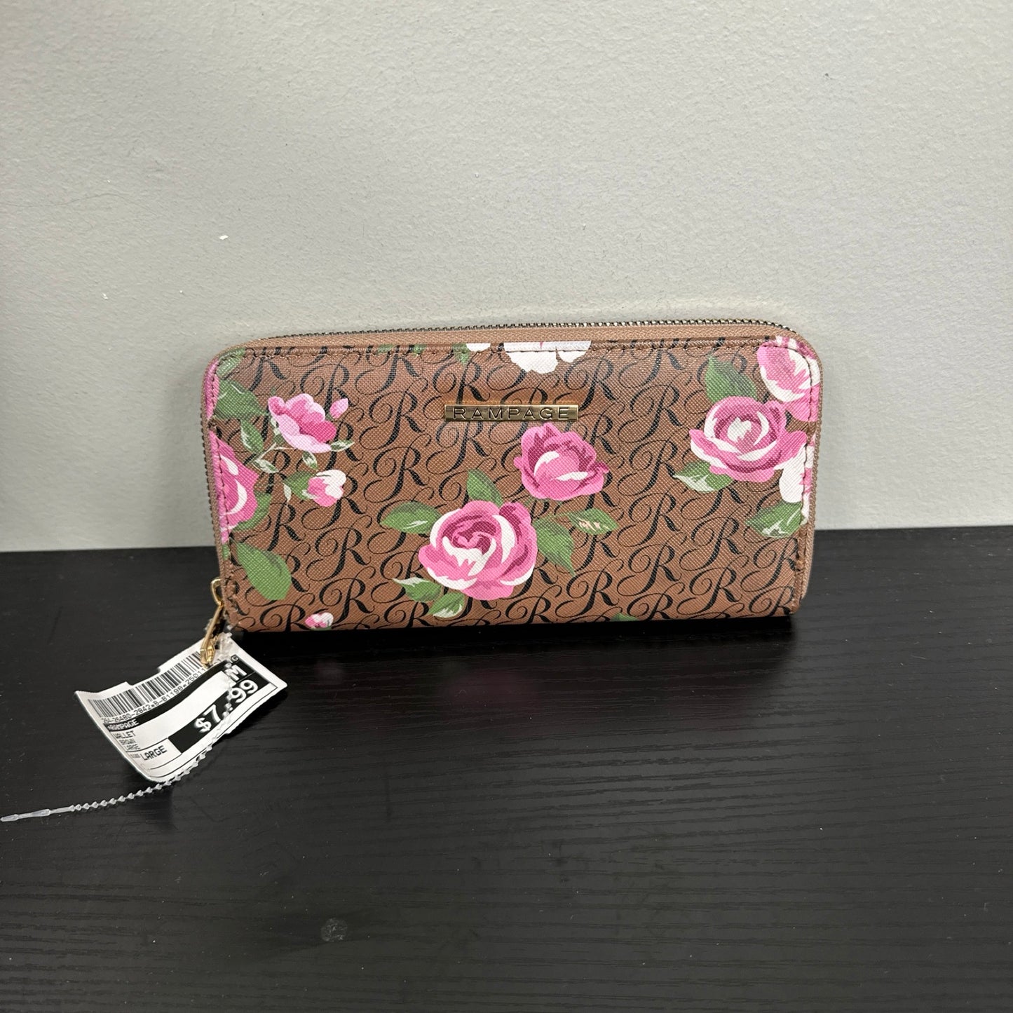 Wallet By Rampage in Brown & Pink, Size: Large