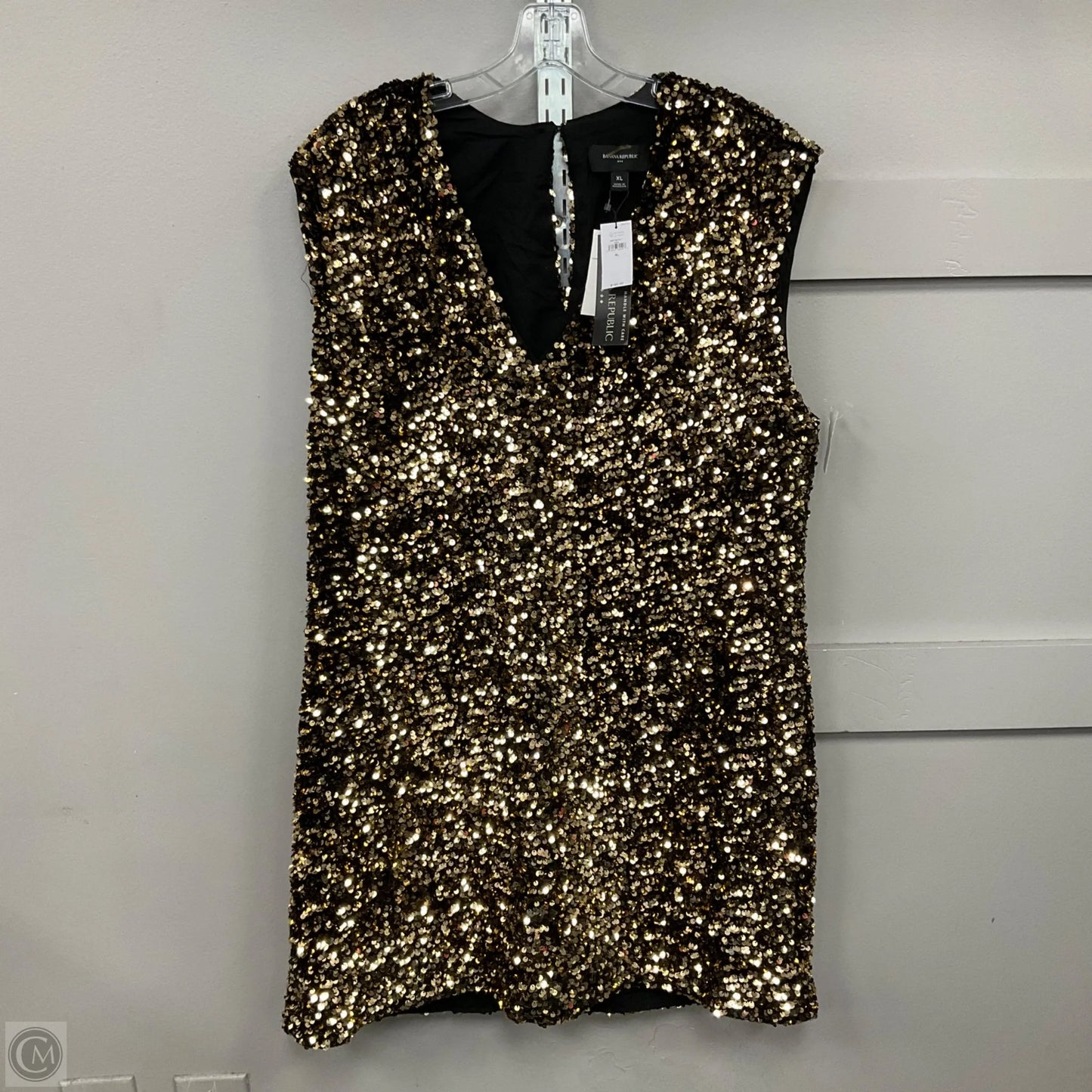 Dress Party Midi By Banana Republic In Gold, Size: Xl