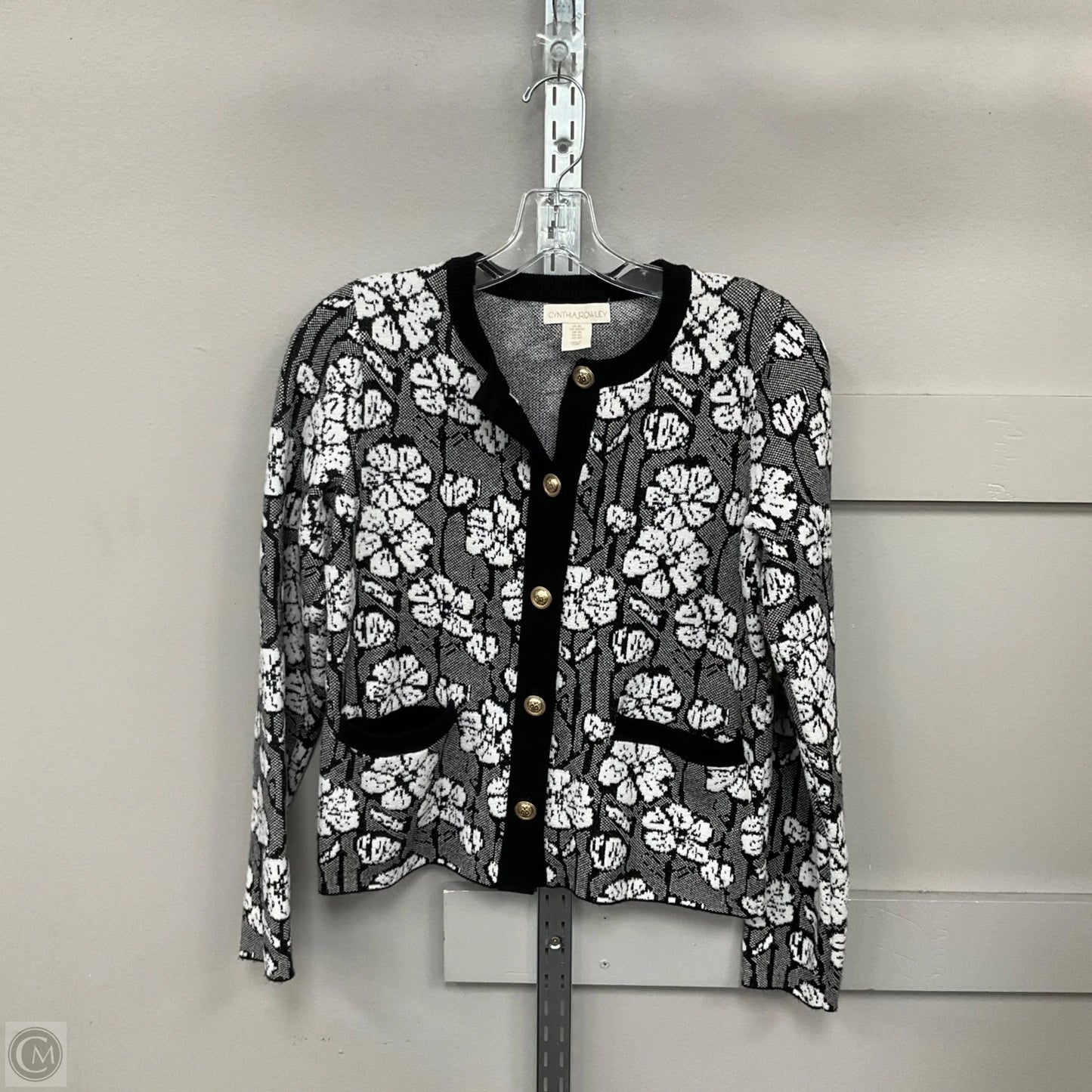 Cardigan By Cynthia Rowley In Black & White, Size: Xs