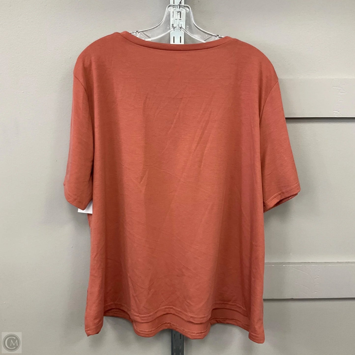 Top Short Sleeve Basic By Clothes Mentor In Coral, Size: 3x