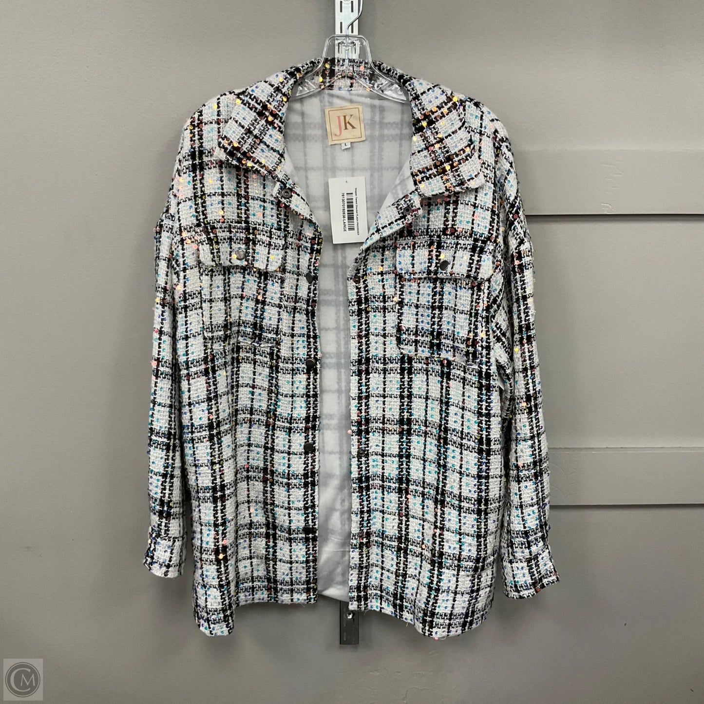 Jacket Shirt By Clothes Mentor In Multi-colored, Size: L