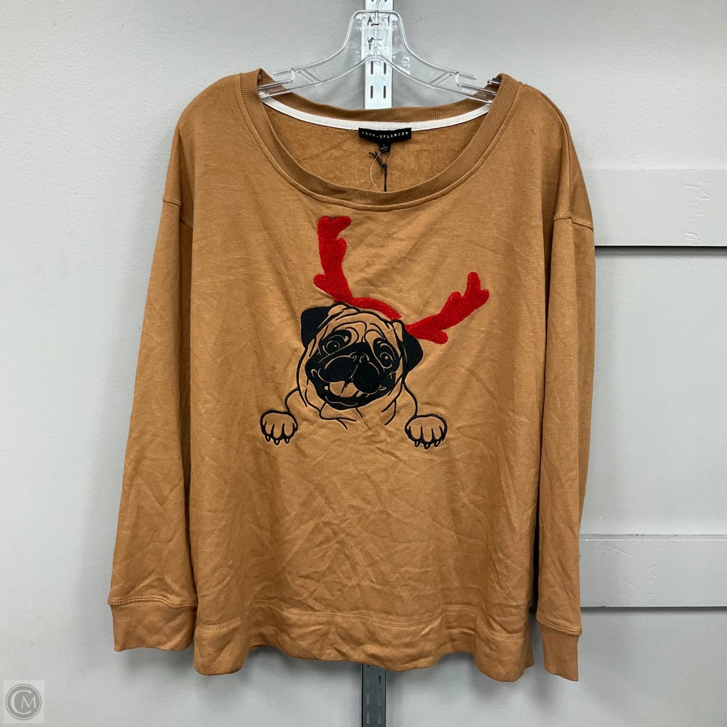 Top Long Sleeve By Jane And Delancey In Brown, Size: L