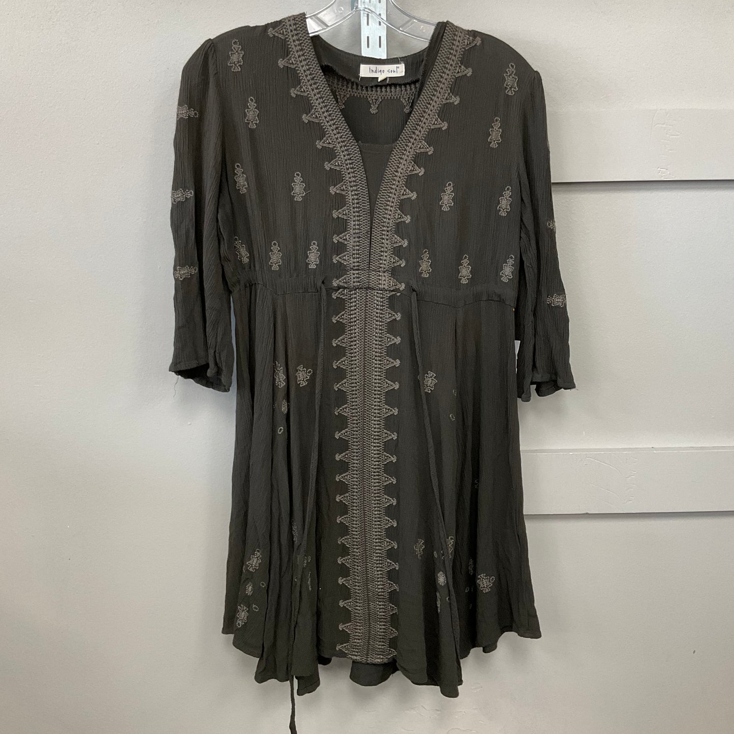 Dress 3/4 Sleeve By Indigo Soul In Green, Size: S