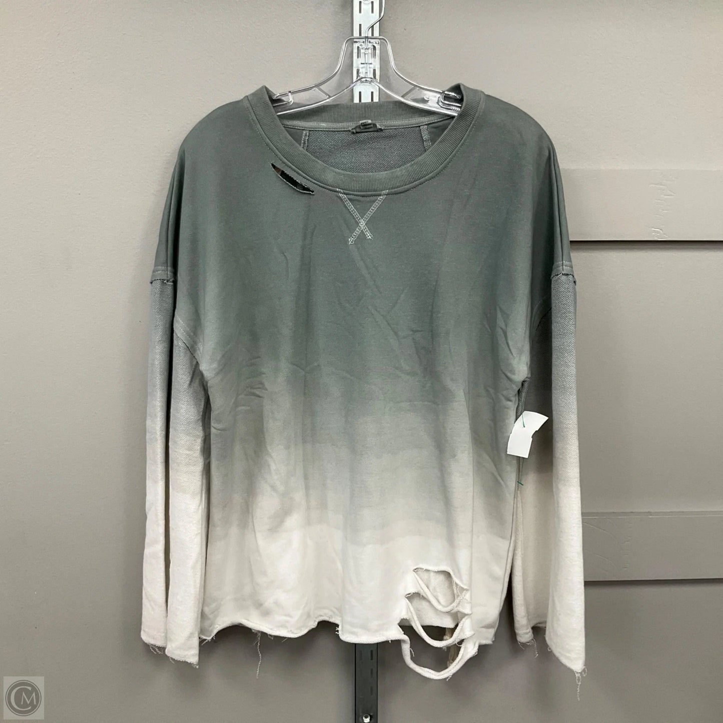 Sweatshirt Crewneck By Pol In Grey, Size: S