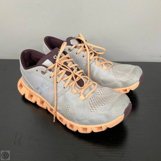 Shoes Athletic By On Cloud In Grey & Orange, Size: 8