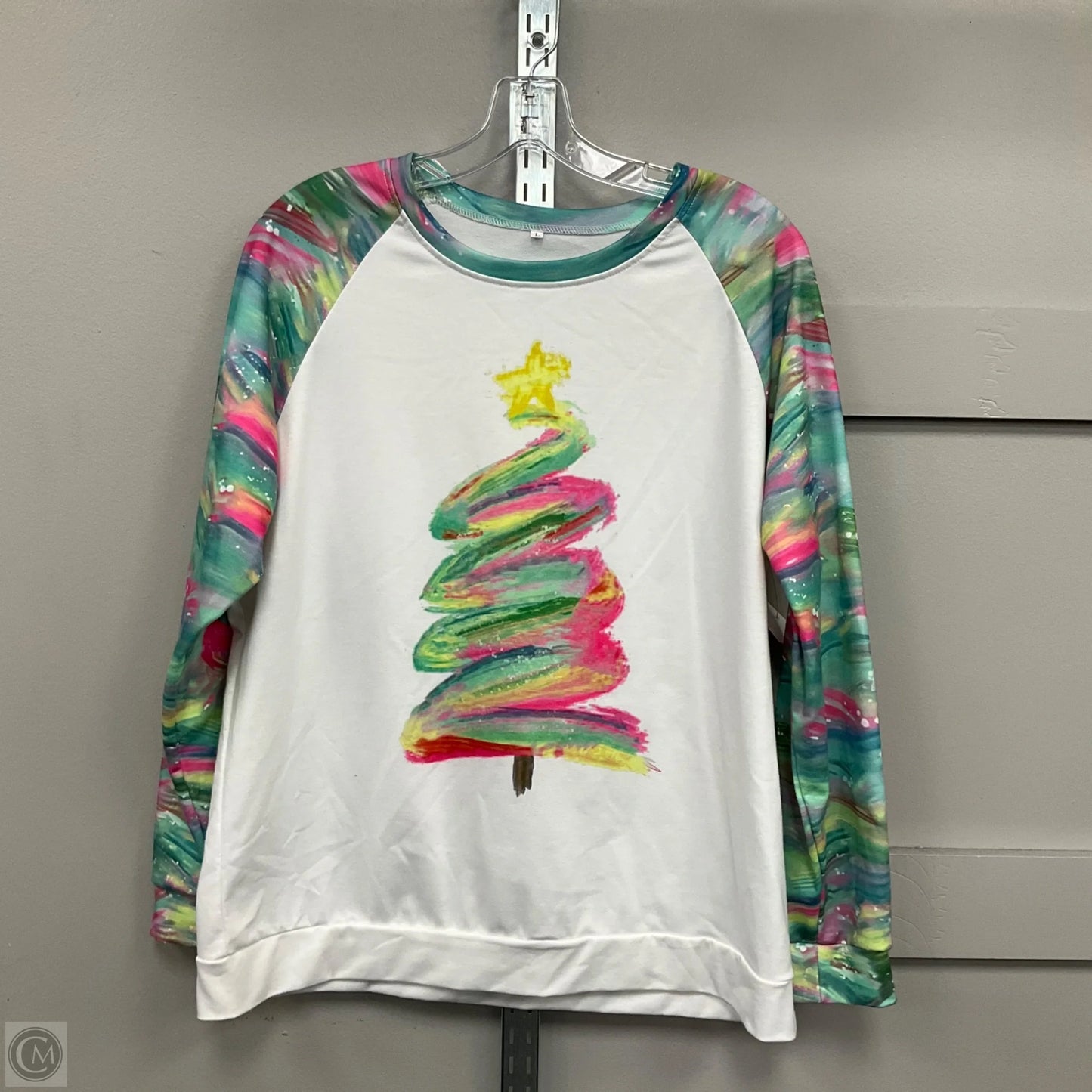 Top Long Sleeve By Cmf In Multi-colored, Size: L