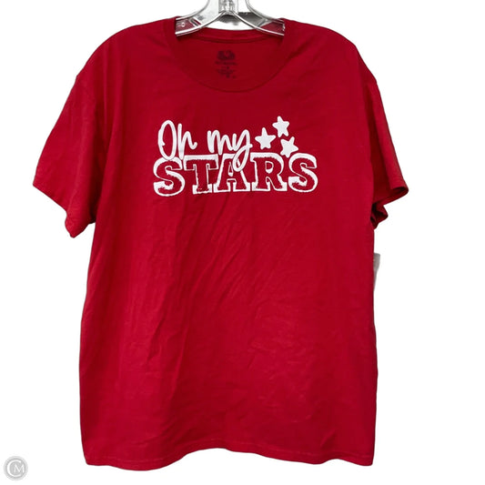 Top Short Sleeve Basic By Fruit Of The Loom In Red, Size: L