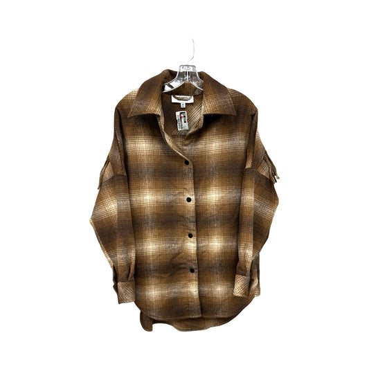 Jacket Shirt By Steve Madden In Brown, Size: M