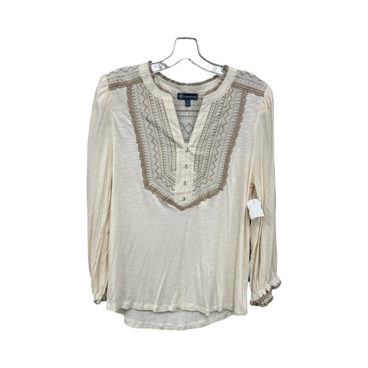 Top Long Sleeve By Democracy In Cream, Size: M