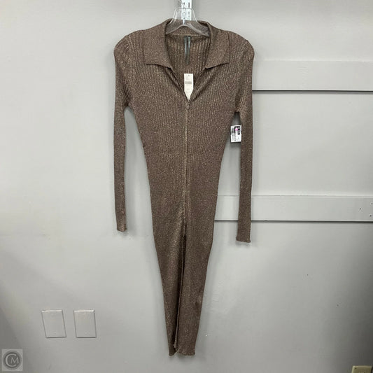 Dress Party Midi By Anthropologie In Gold, Size: Mp