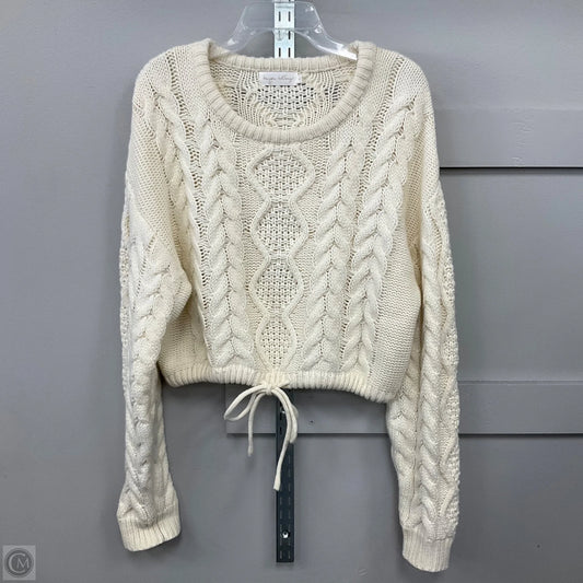 Sweater By Clothes Mentor In Cream, Size: L