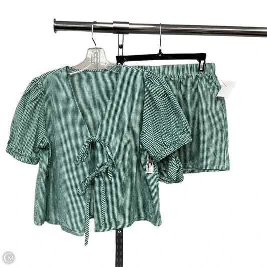 Shorts Set By Shein In Plaid Pattern, Size: M