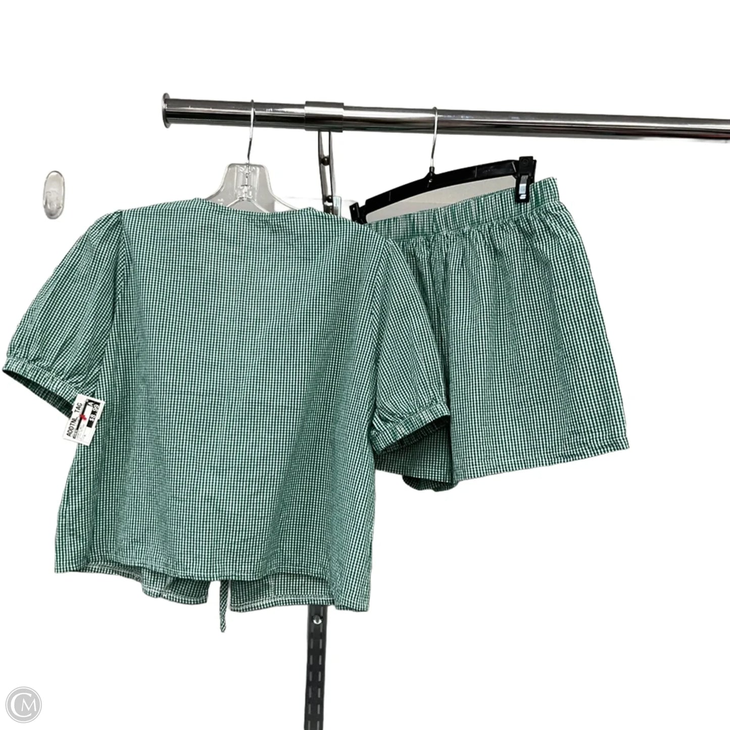 Shorts Set By Shein In Plaid Pattern, Size: M