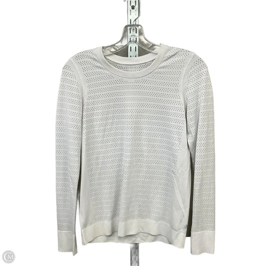 Athletic Top Long Sleeve Crewneck By Lululemon In White, Size: 6