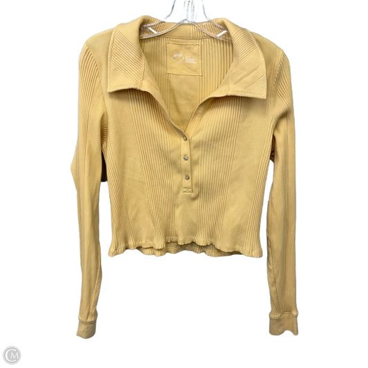 Top Long Sleeve By Aerie In Yellow, Size: Xl