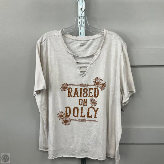 Top Short Sleeve By Cato In Cream, Size: 26