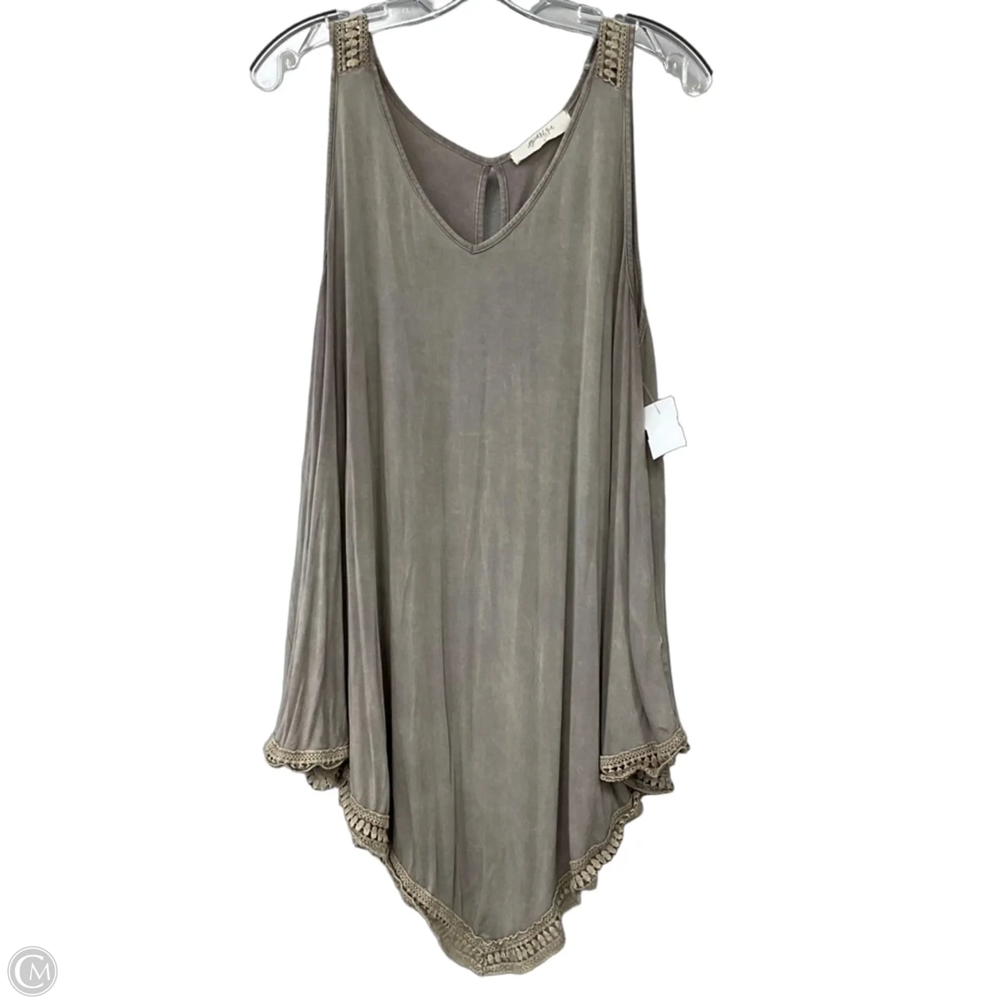Top Sleeveless By A Beautiful Soul In Grey, Size: 1x