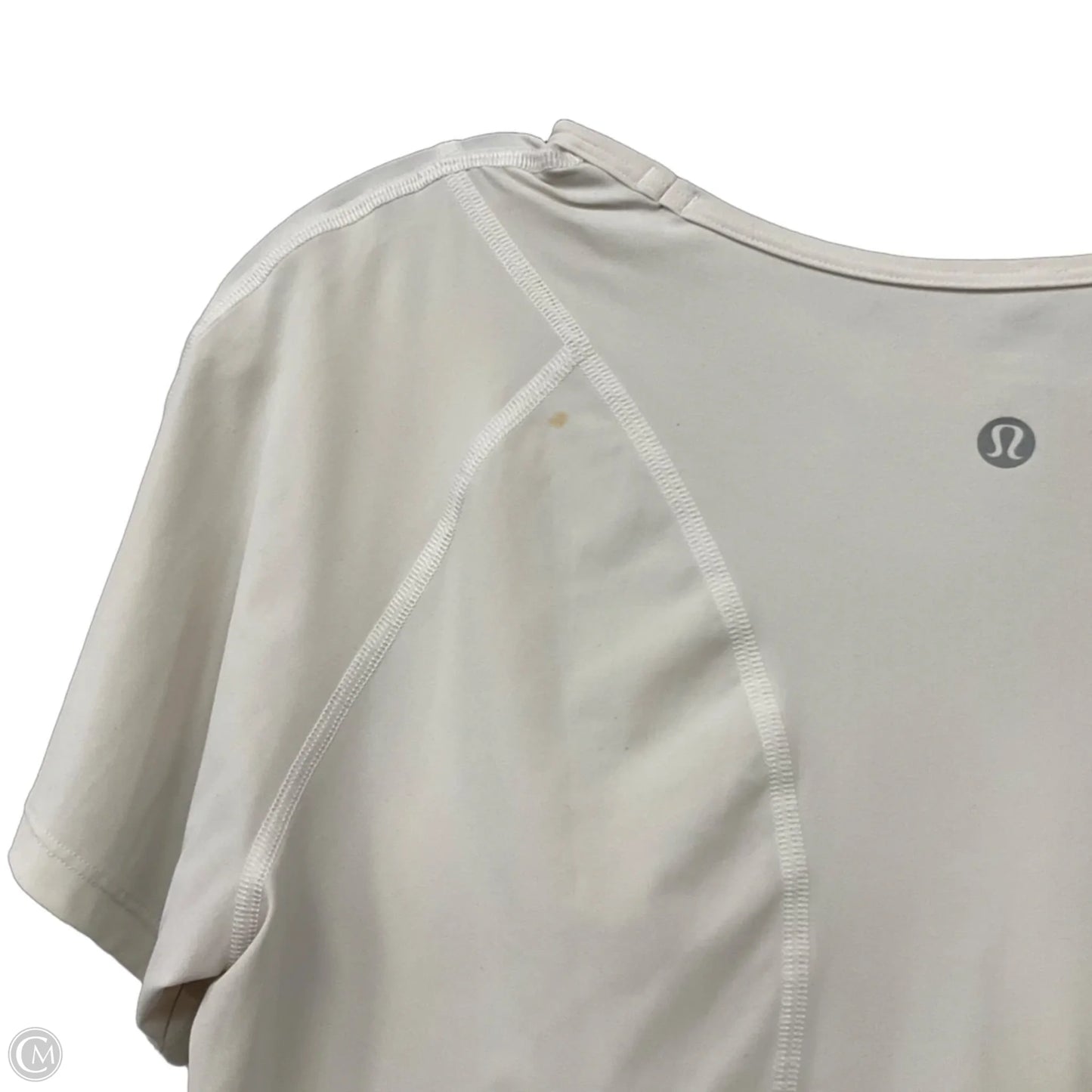 Athletic Top Short Sleeve By Lululemon In White, Size: 4