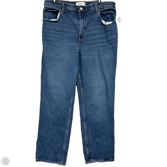 Jeans Straight By Abercrombie And Fitch In Blue Denim, Size: 14