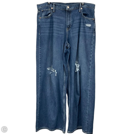 Jeans Wide Leg By Gap In Blue Denim, Size: 14