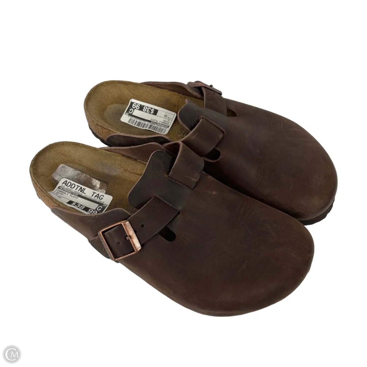 Sandals Flats By Birkenstock In Brown, Size: 10