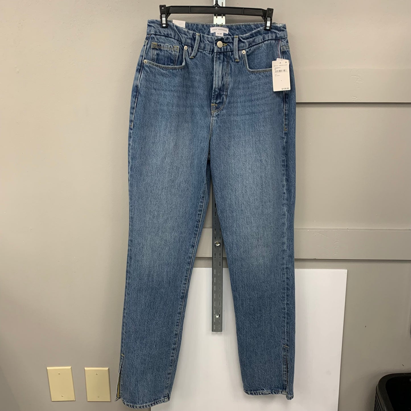 Jeans Straight By Good American In Blue Denim, Size: 4