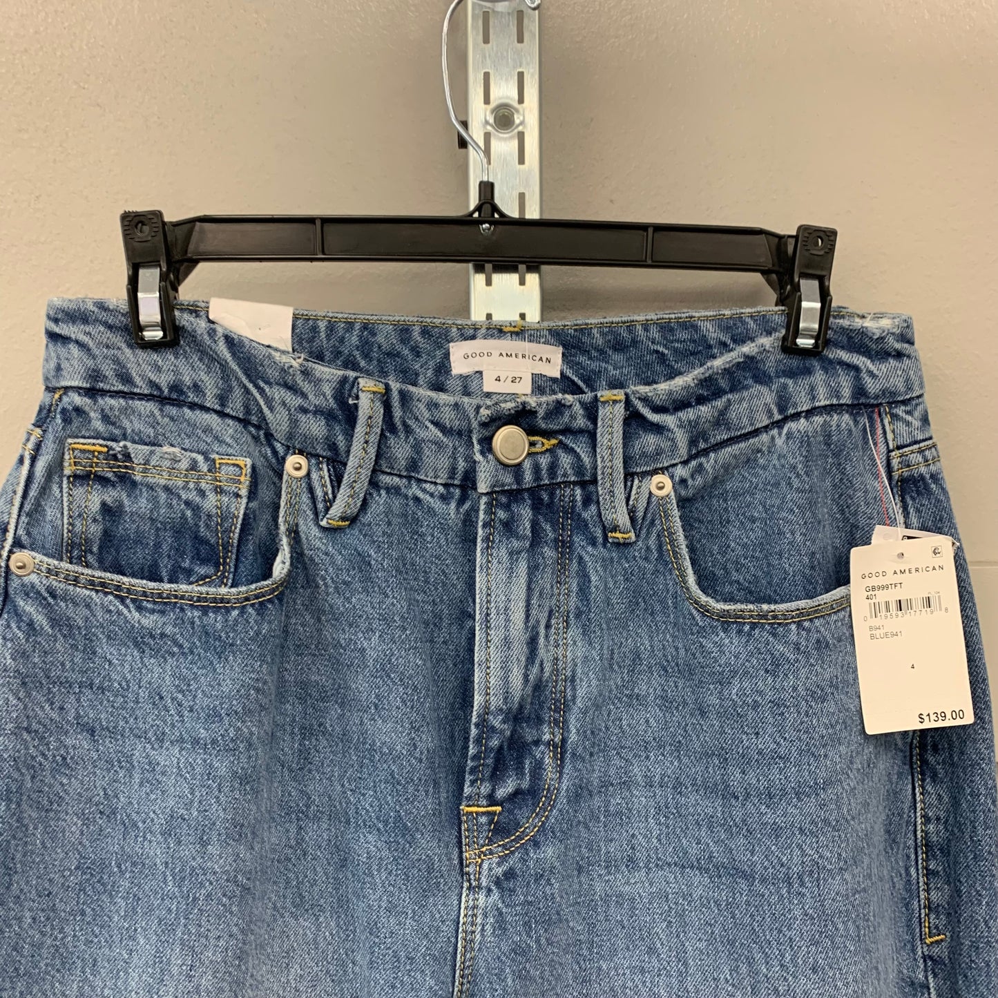 Jeans Straight By Good American In Blue Denim, Size: 4