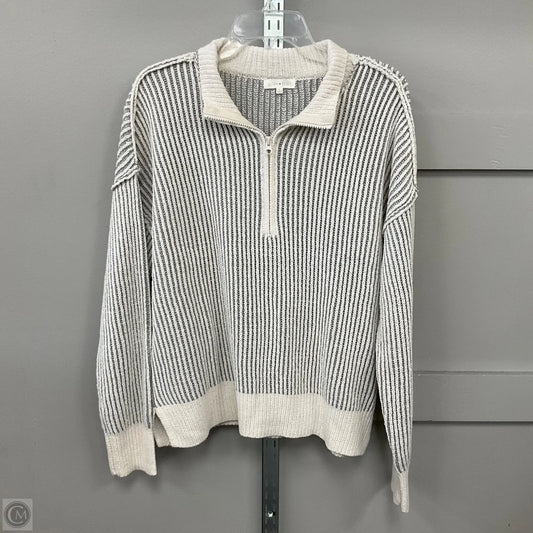 Sweatshirt Collar By Ultra Flirt In Grey & White, Size: Xl