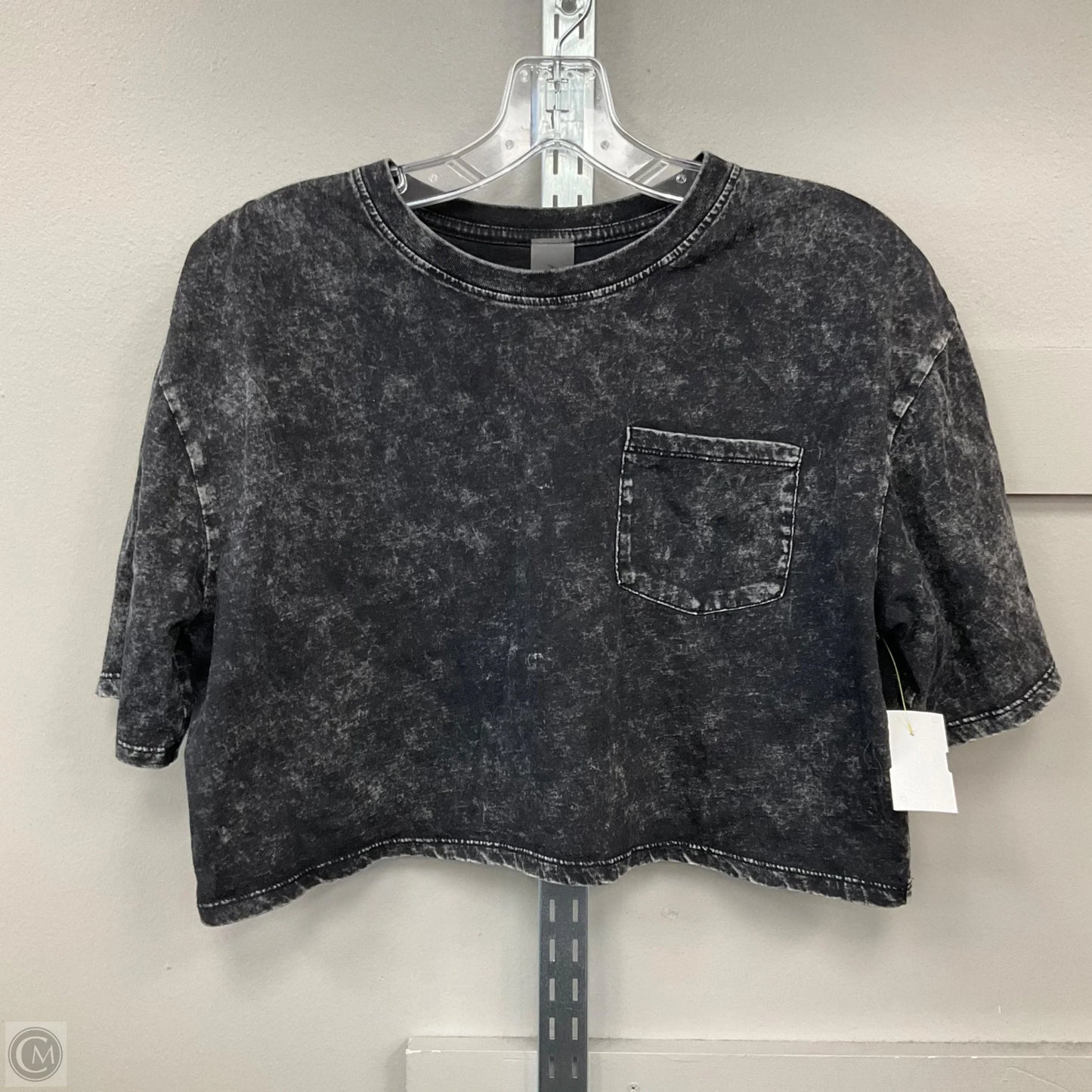 Top Short Sleeve By As Revival In Black & Grey, Size: S