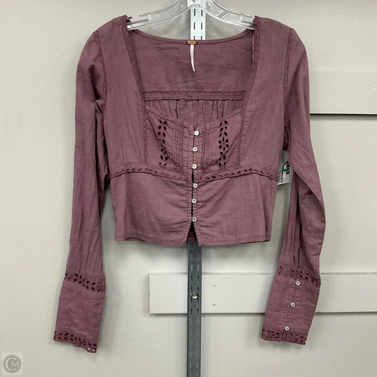 Top Long Sleeve By Free People In Purple, Size: S