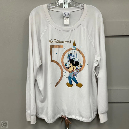 Sweatshirt Crewneck By Disney Store In White, Size: 1x