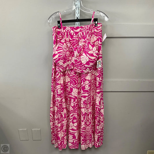 Skirt Set 2pc By Pink Lily In Floral Print, Size: Xl