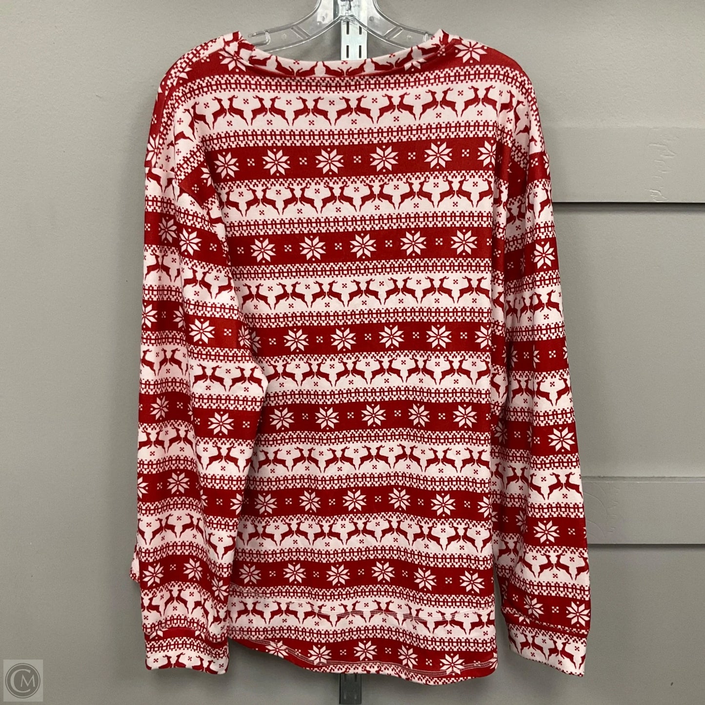 Top Long Sleeve By Clothes Mentor In Red & White, Size: Xxl