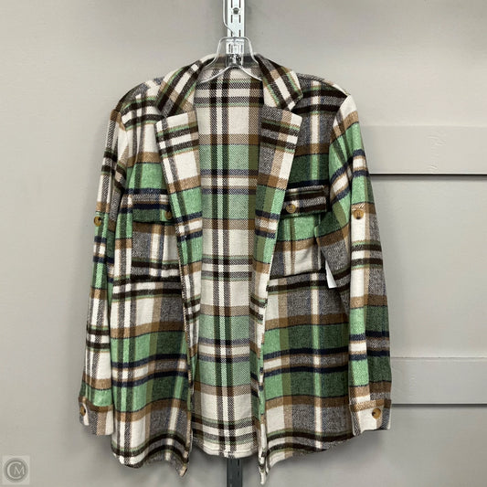 Jacket Shirt By Clothes Mentor In Plaid Pattern, Size: Medium